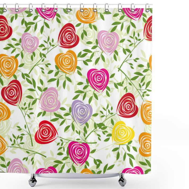 Personality  Flower Background With Rose Like Heart. Shower Curtains