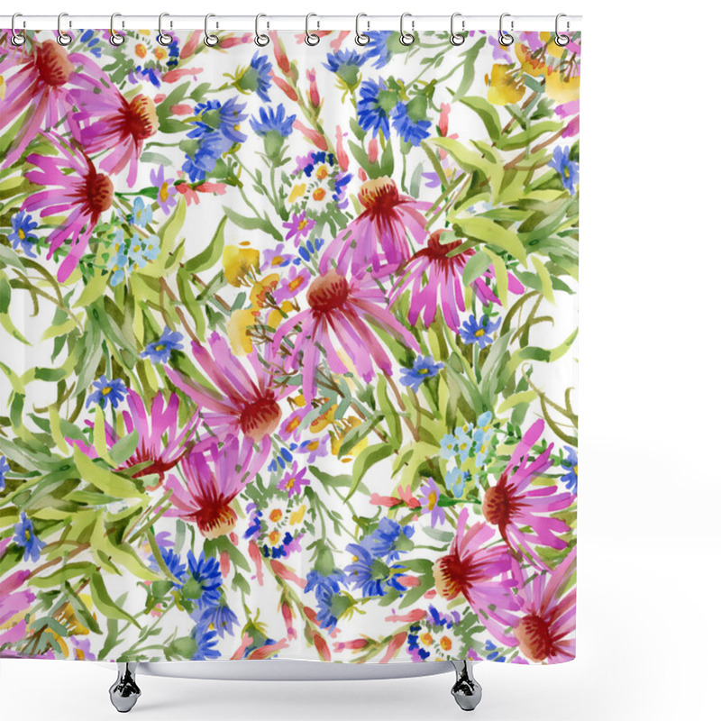 Personality  Echinacea And Cornflowers Pattern Shower Curtains