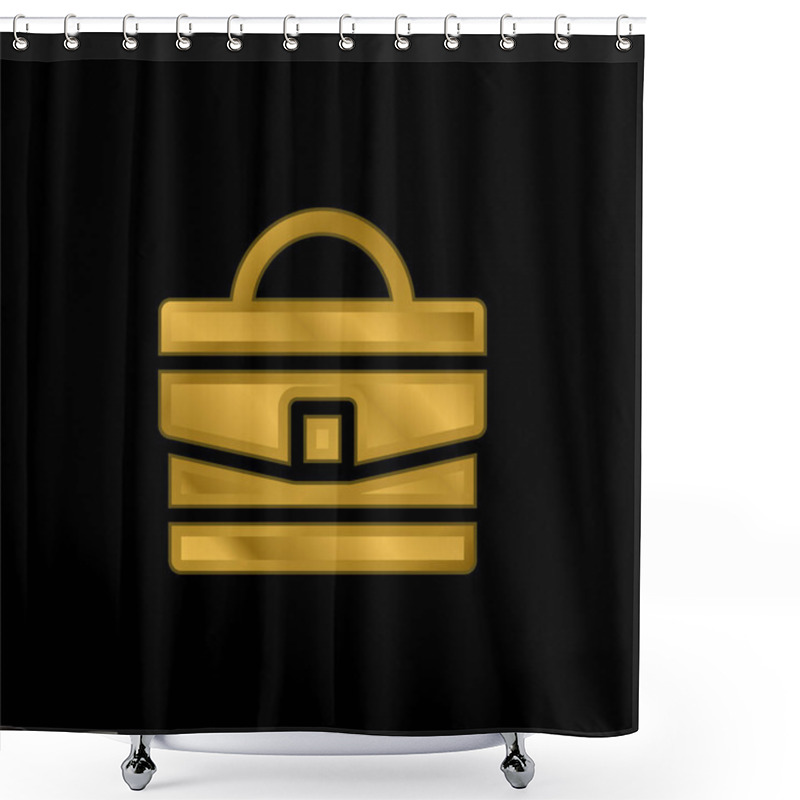 Personality  Bag Gold Plated Metalic Icon Or Logo Vector Shower Curtains