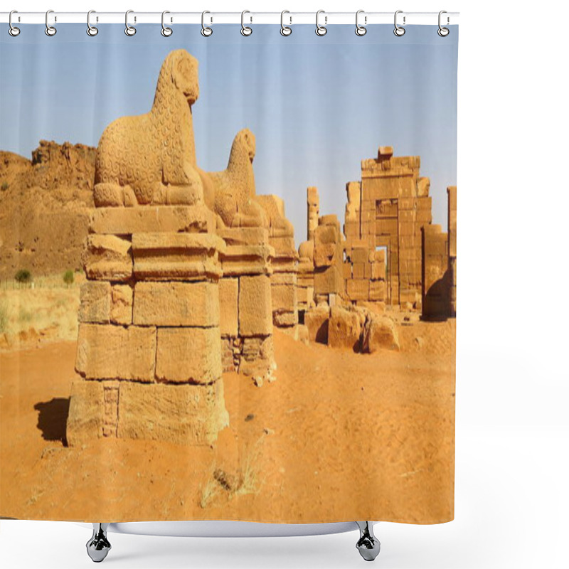 Personality  In Africa Sudan Naqa The Antique Temple Of The Black Pharaohs In The Middle Of The Desert Shower Curtains