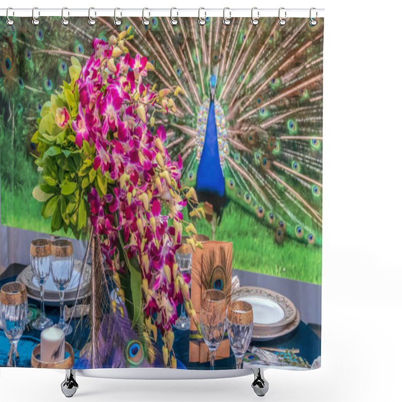 Personality  Romantic Arrangement At One Festive Table Shower Curtains