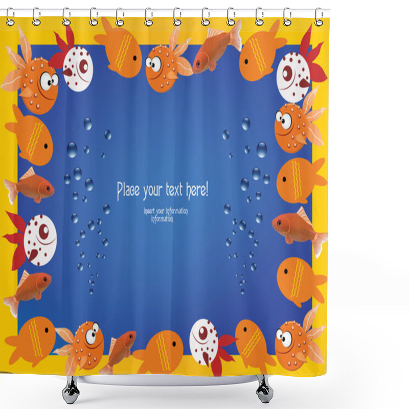 Personality  Vector Funny Fish,vector Goldfish Shower Curtains