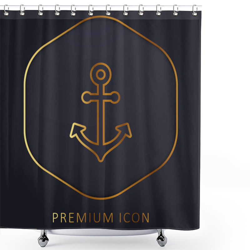 Personality  Boat Anchor Golden Line Premium Logo Or Icon Shower Curtains