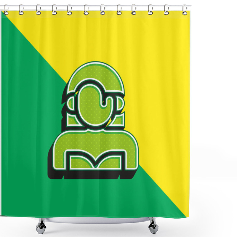 Personality  Actress Green And Yellow Modern 3d Vector Icon Logo Shower Curtains