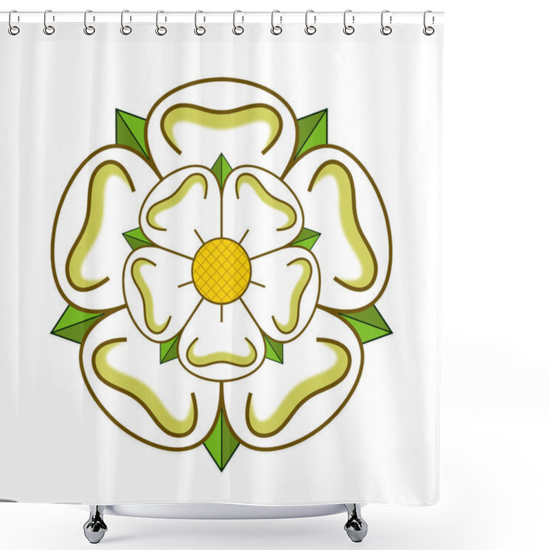 Personality  White Rose Of York Symbolises The County Of Yorkshire Shower Curtains