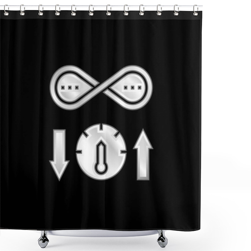 Personality  Bandwidth Silver Plated Metallic Icon Shower Curtains