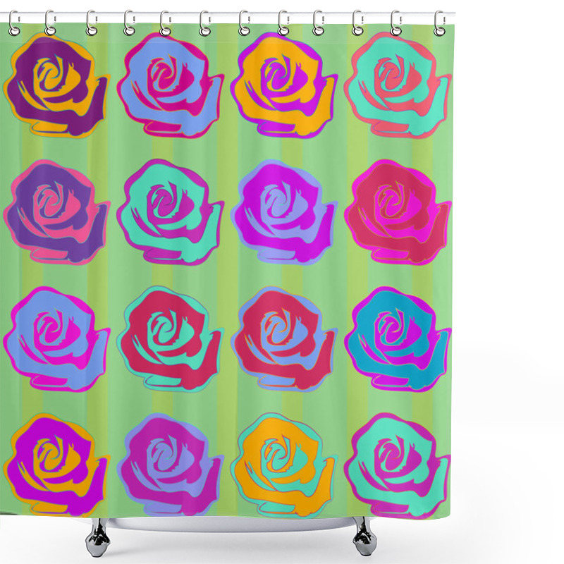 Personality  Seamless Roses Background Pattern Shower Curtains