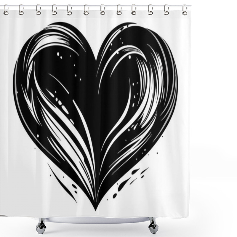 Personality  Vibrant Abstract Heart With Dynamic Shapes And Energy Shower Curtains