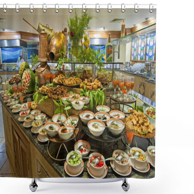 Personality  Salad Buffet In A Luxury Hotel Restaurant Shower Curtains