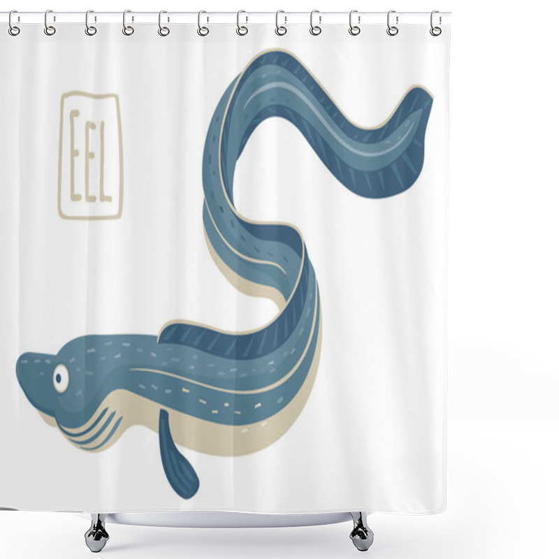 Personality  Eel, Vector Illustration Shower Curtains