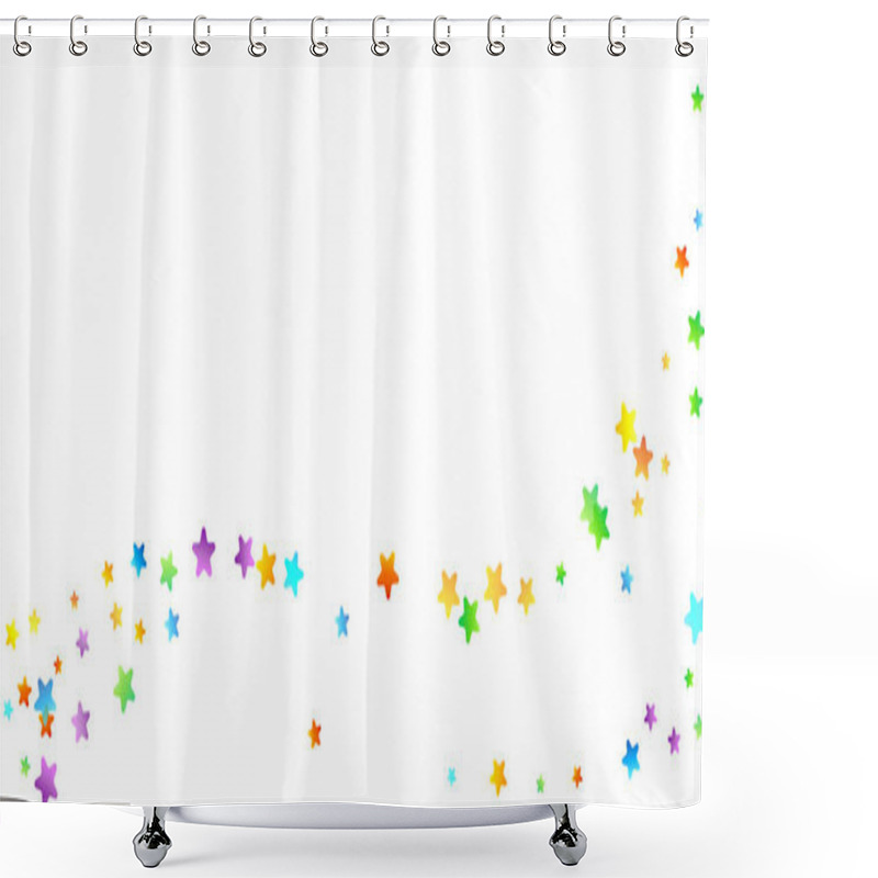 Personality  Rainbow Festive Confetti. Carnival Star Falling. Shower Curtains