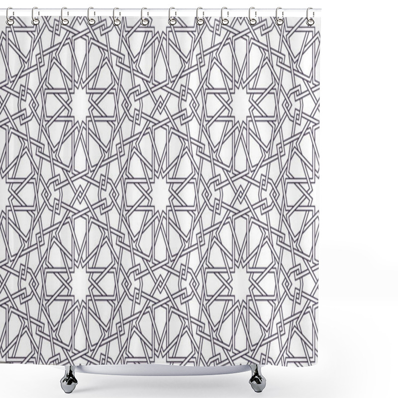 Personality  Geometric Islamic Seamless Pattern Shower Curtains