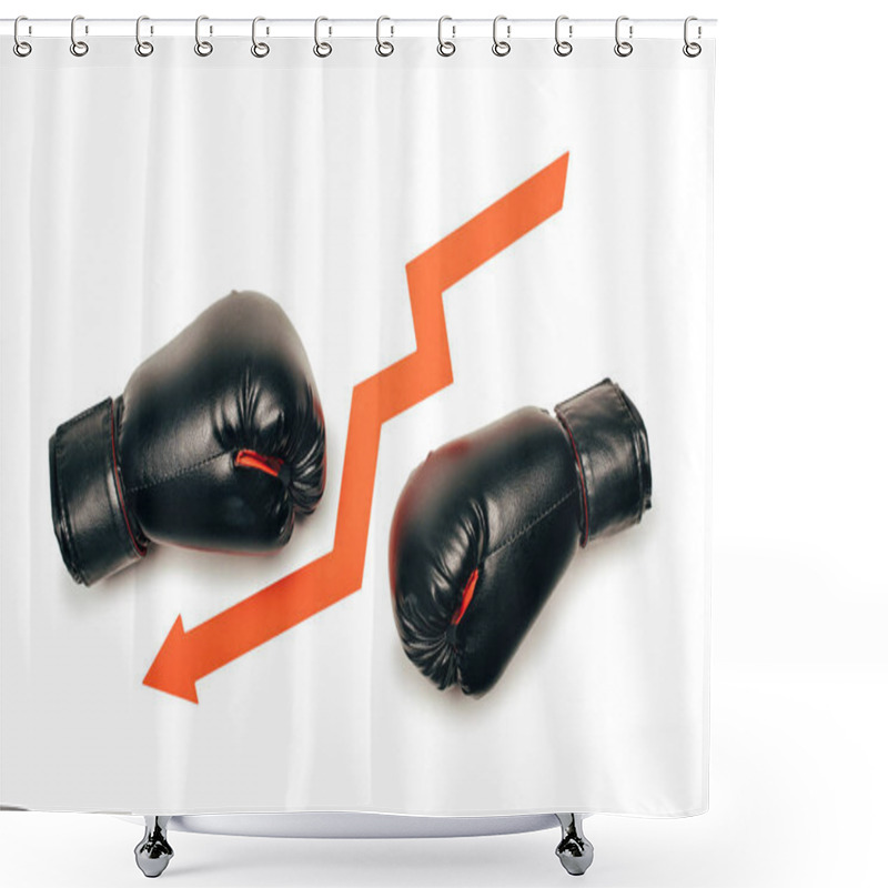 Personality  Black Boxing Gloves  Shower Curtains