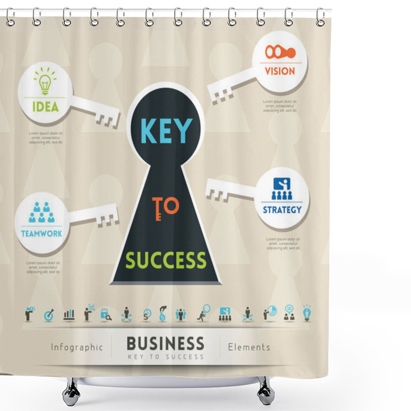 Personality  Key To Success In Business Illustration Shower Curtains