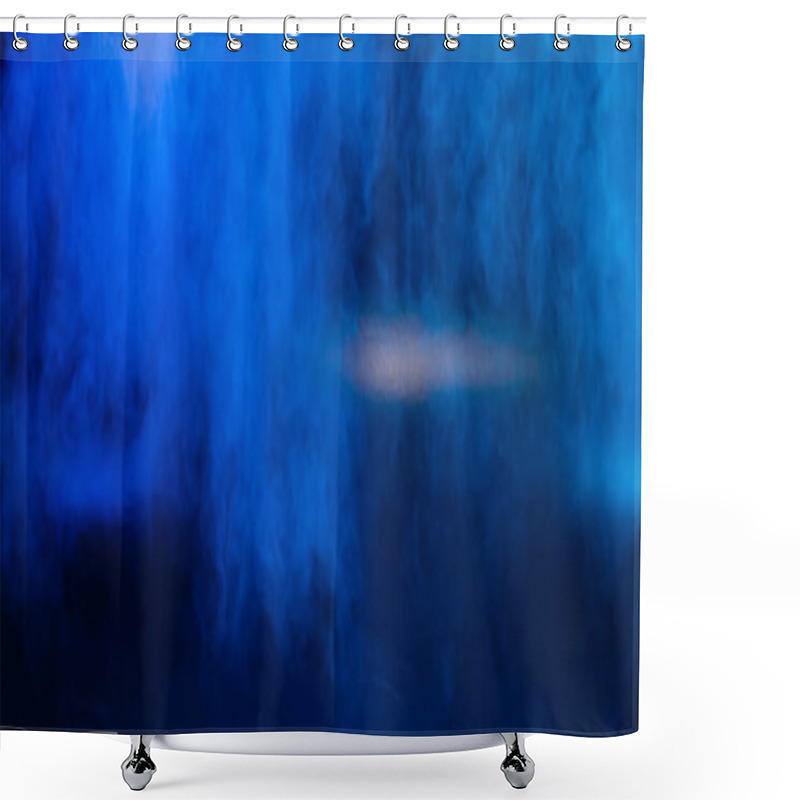 Personality  Panoramic Crop Of Dark Blue Background With Smoke And Copy Space Shower Curtains