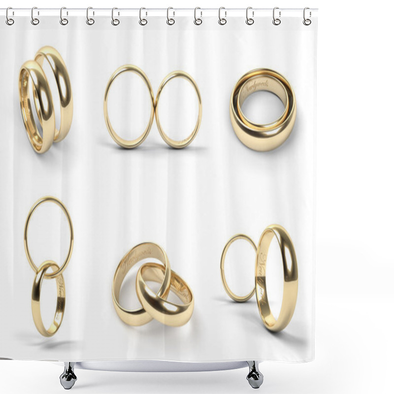 Personality  Wedding Rings Shower Curtains