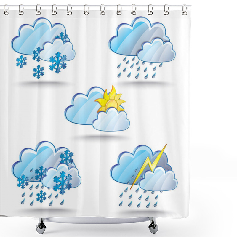 Personality  Season, Weather Icons Shower Curtains