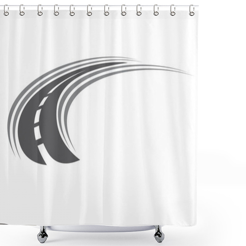 Personality  Curving Tarred Road Or Highway Icon Shower Curtains