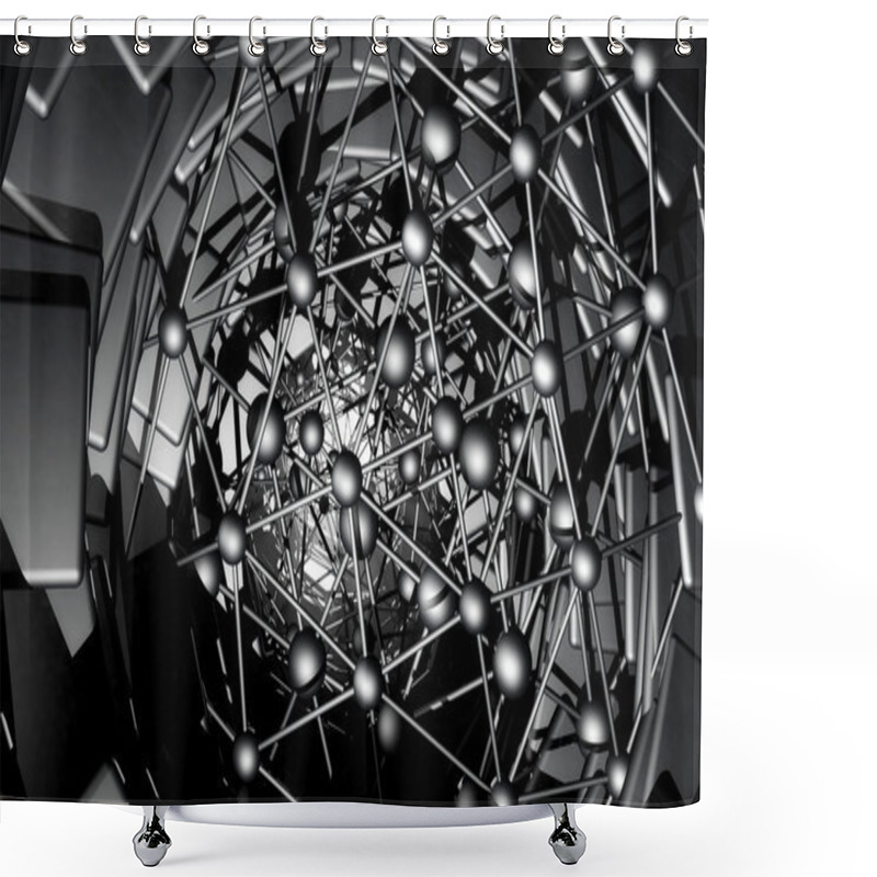 Personality  3d Futuristic Background Shower Curtains