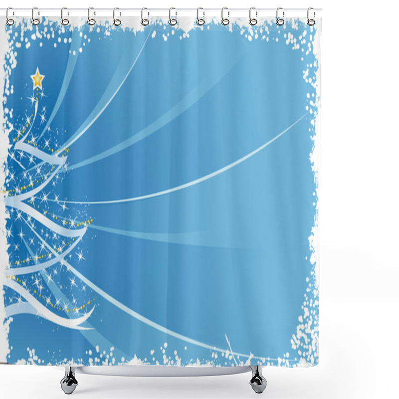 Personality  Grunge Christmas Tree Shower Curtains