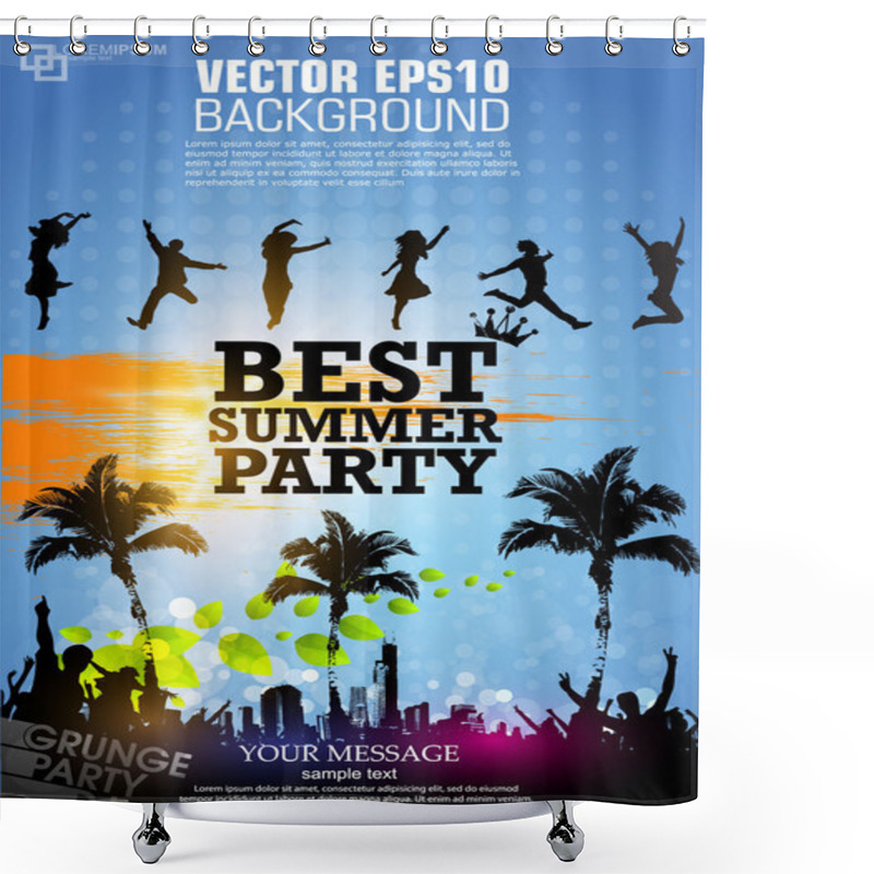 Personality  Colour Grunge Poster For Summer Party Shower Curtains