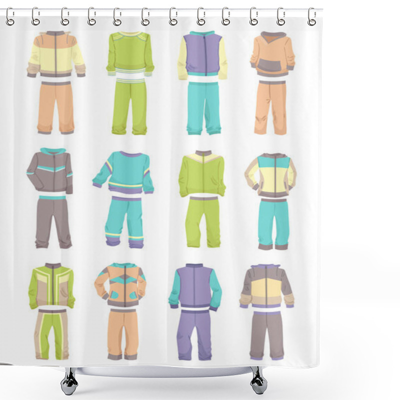 Personality  Sport Tracksuits For Boys, Different Models, 5-8 Years Old, Isolated On White Background  Shower Curtains