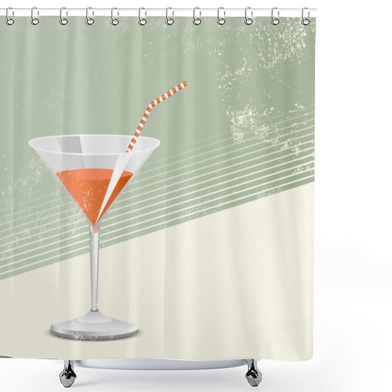 Personality  Cocktail Glass - Retro Style Shower Curtains