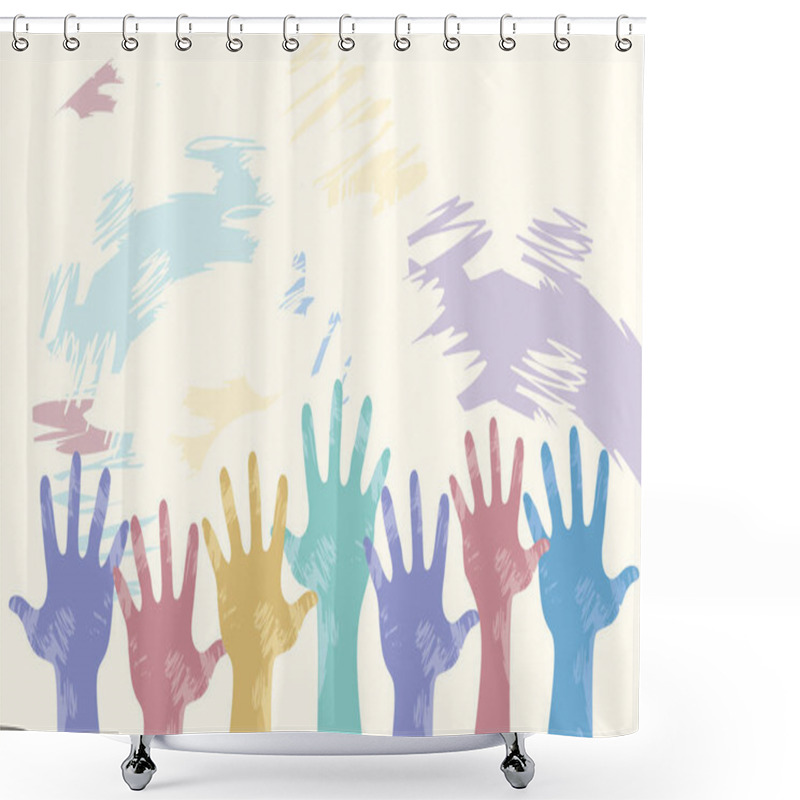 Personality  Human Right Day Concept Shower Curtains