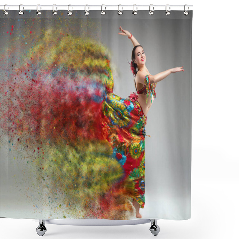 Personality  Dancer With Disintegrating Dress.  Shower Curtains