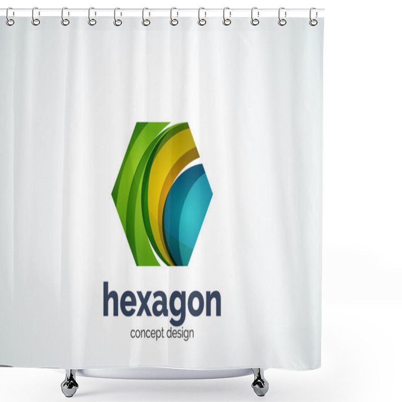 Personality  Hexagon Logo Template, Cell Concept Shower Curtains