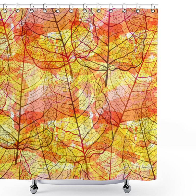 Personality  Seamless-pattern-with-openwork-leaves Shower Curtains