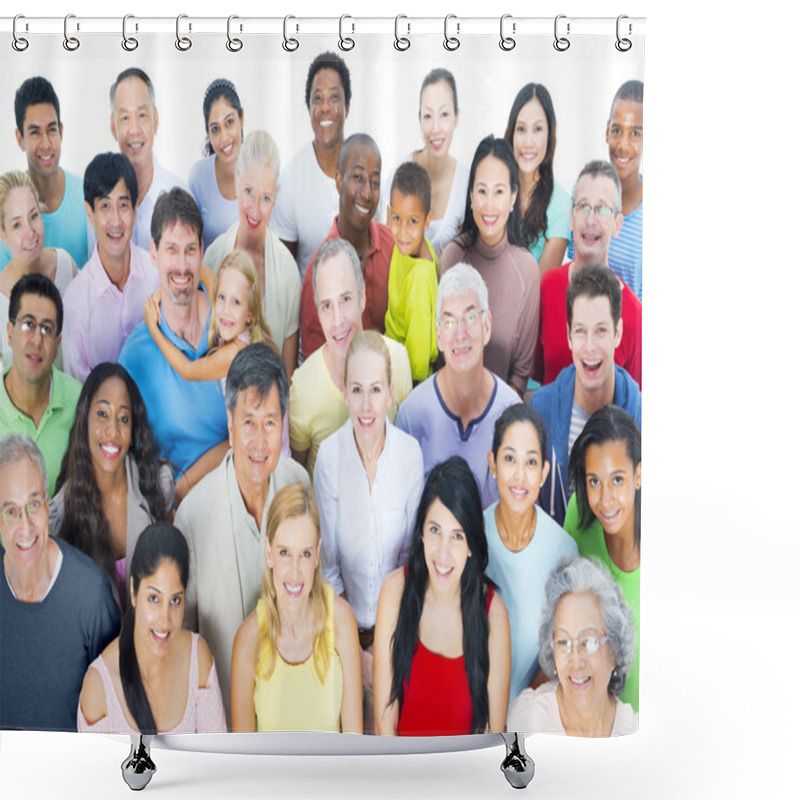 Personality  Group Of People Looking Up Shower Curtains