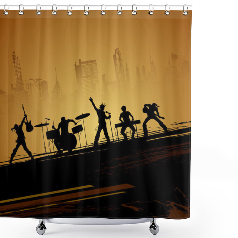 Personality  Band Of Musican Shower Curtains