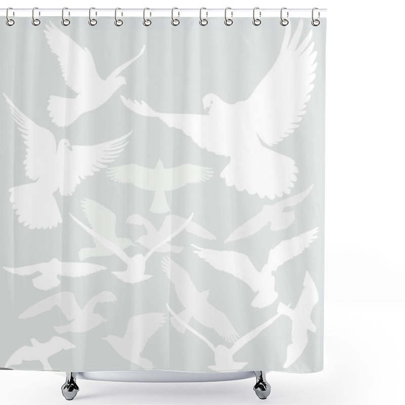 Personality  Birds Fly In The Air Shower Curtains