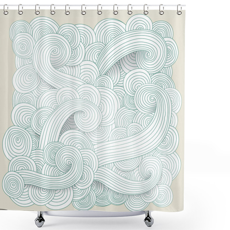 Personality  Tangled Pattern, Waves Background. Shower Curtains