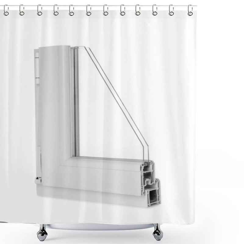 Personality  Sample Of Modern Window Profile On White Background Shower Curtains