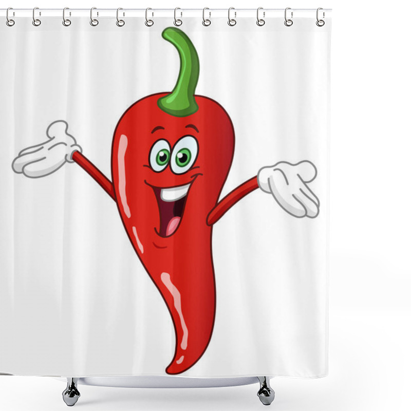 Personality  Chili Pepper Cartoon Shower Curtains