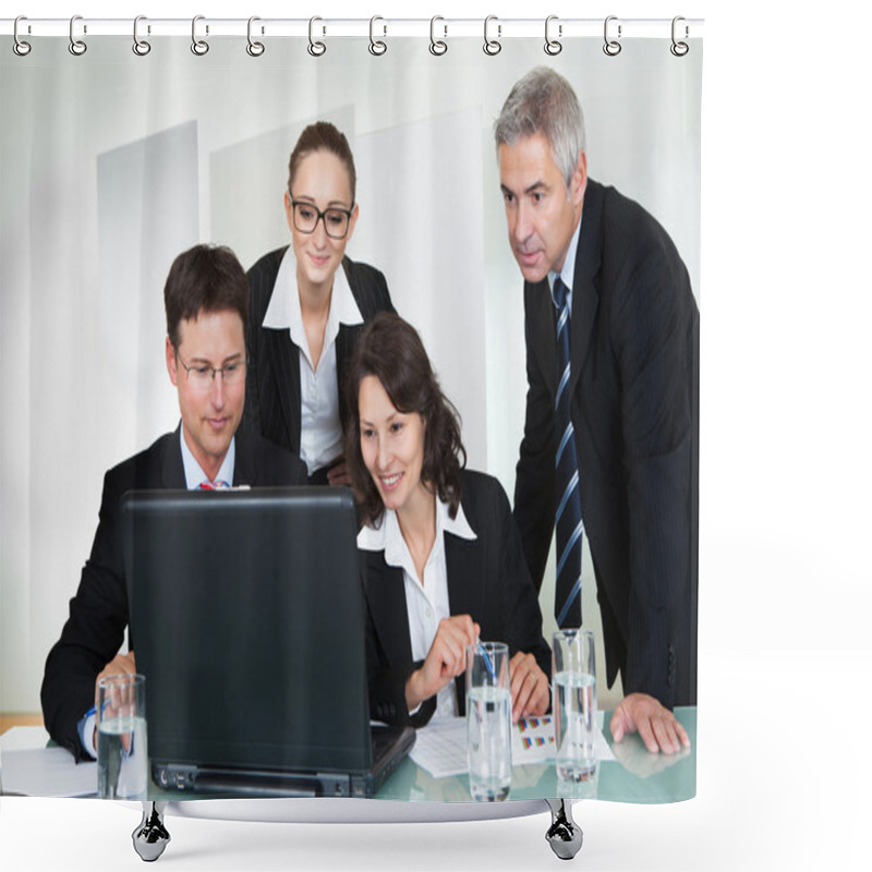 Personality  Smiling Successful Business Team Shower Curtains