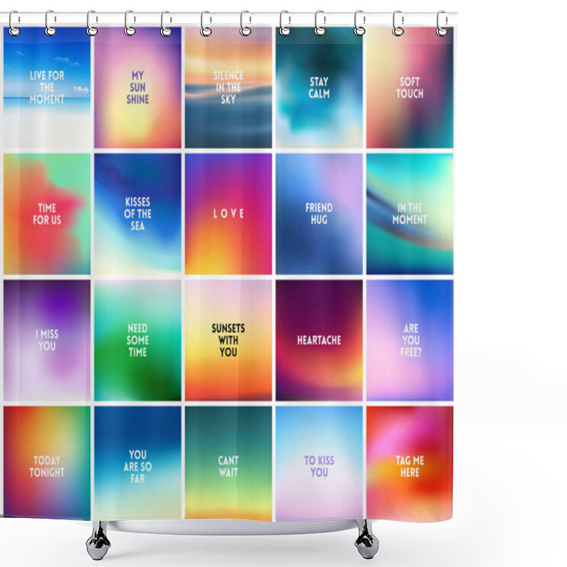 Personality  BIG Set Of 20 High Quality Square Blurred Nature Backgrounds. With Various Quotes Shower Curtains