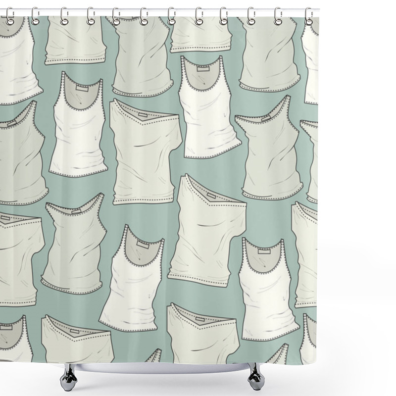 Personality  Vector Background With Different T-shirts. Shower Curtains