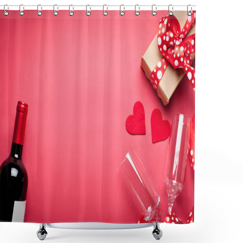 Personality  Valentines Day Card. Background With Copy Space. Selective Focus. Horizontal. Shower Curtains