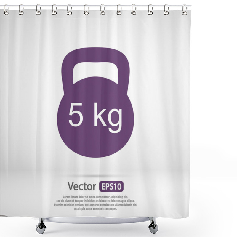 Personality  Dumbbell Icon Design Shower Curtains