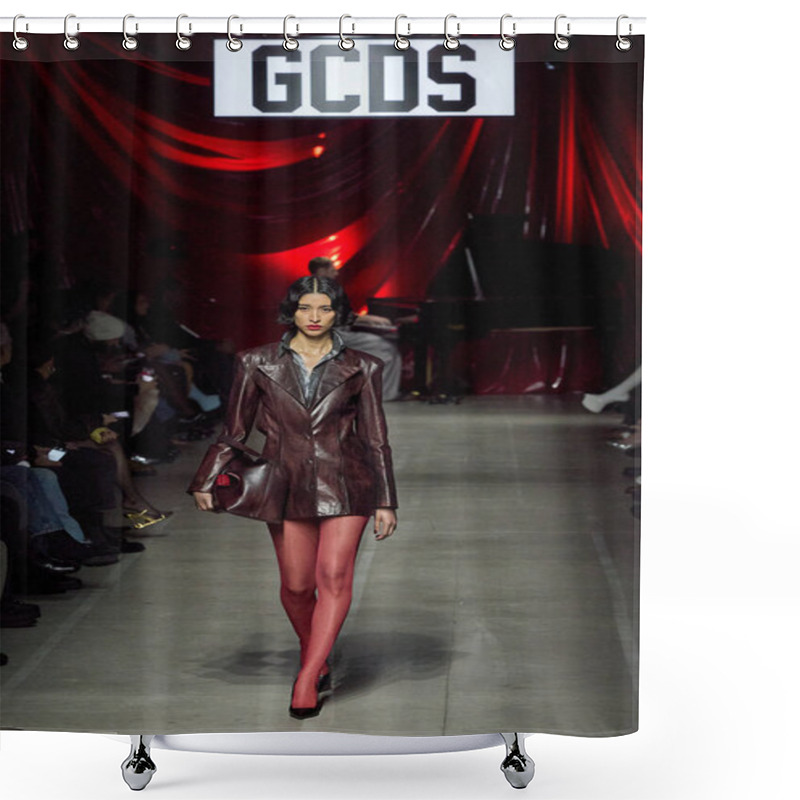 Personality  GCDS - Runway - Milan Fashion Week - Womenswear Fall/Winter 2024-2025MILAN, ITALY - FEBRUARY 22: A Model Walks The Runway At The GCDS Fashion Show During The Milan Fashion Week Womenswear. (Photo By Mauro Di Bonaventura) Shower Curtains