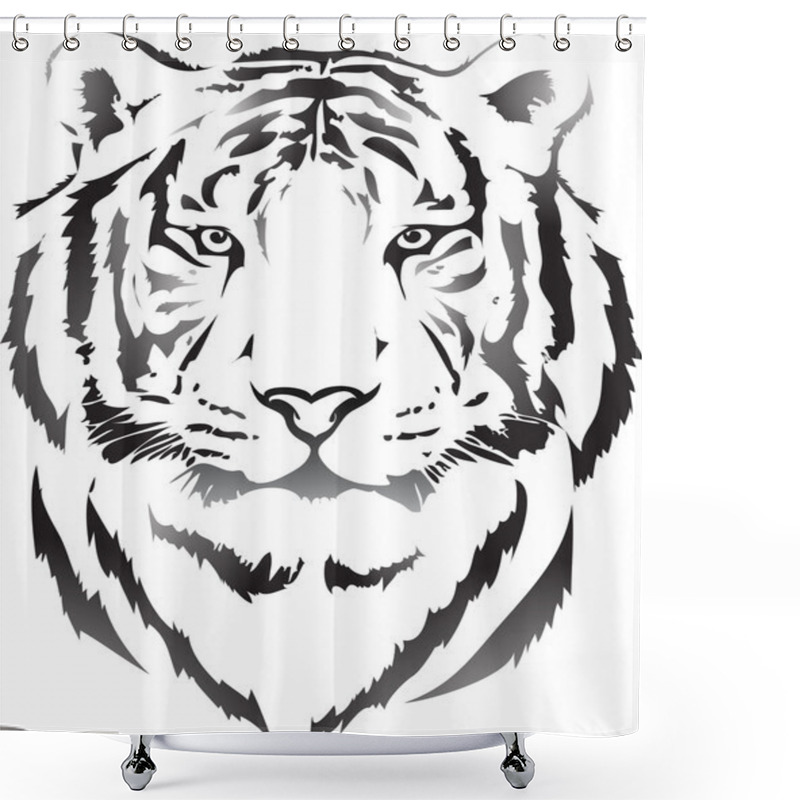 Personality  Tiger Head Shower Curtains