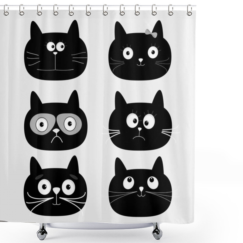 Personality  Black Cats Set Shower Curtains