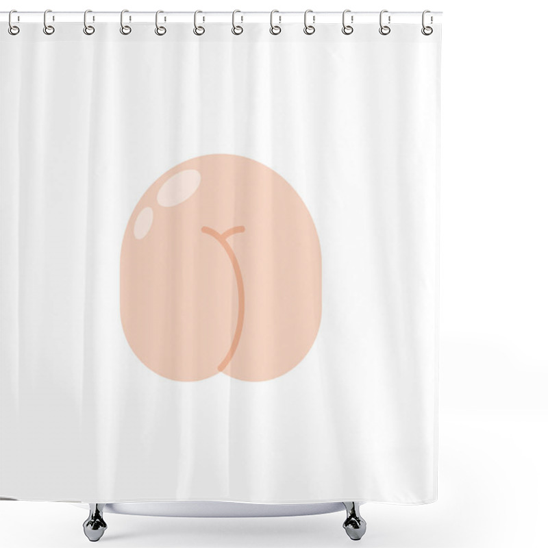 Personality  Ass Isolated. Buttocks Vector Illustration. Back Part Body Shower Curtains