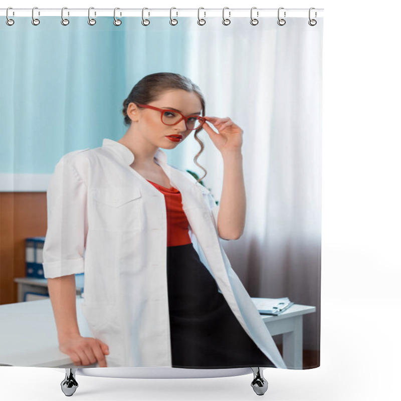 Personality  Young Doctor In Cabinet  Shower Curtains