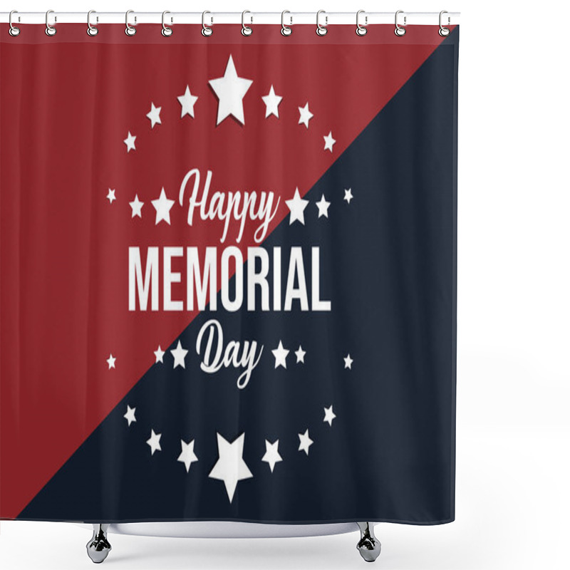 Personality  Happy Memorial Day Vector For Greeting Cards And More Shower Curtains