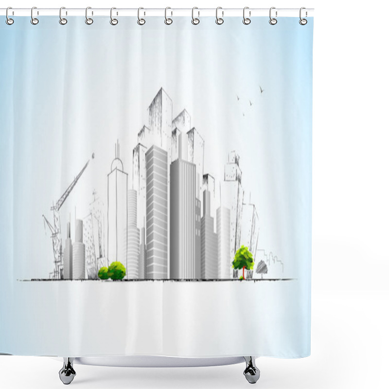 Personality  Architectural Plan Shower Curtains