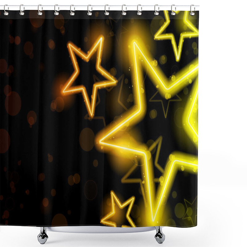 Personality  Glowing Neon Stars Background Shower Curtains